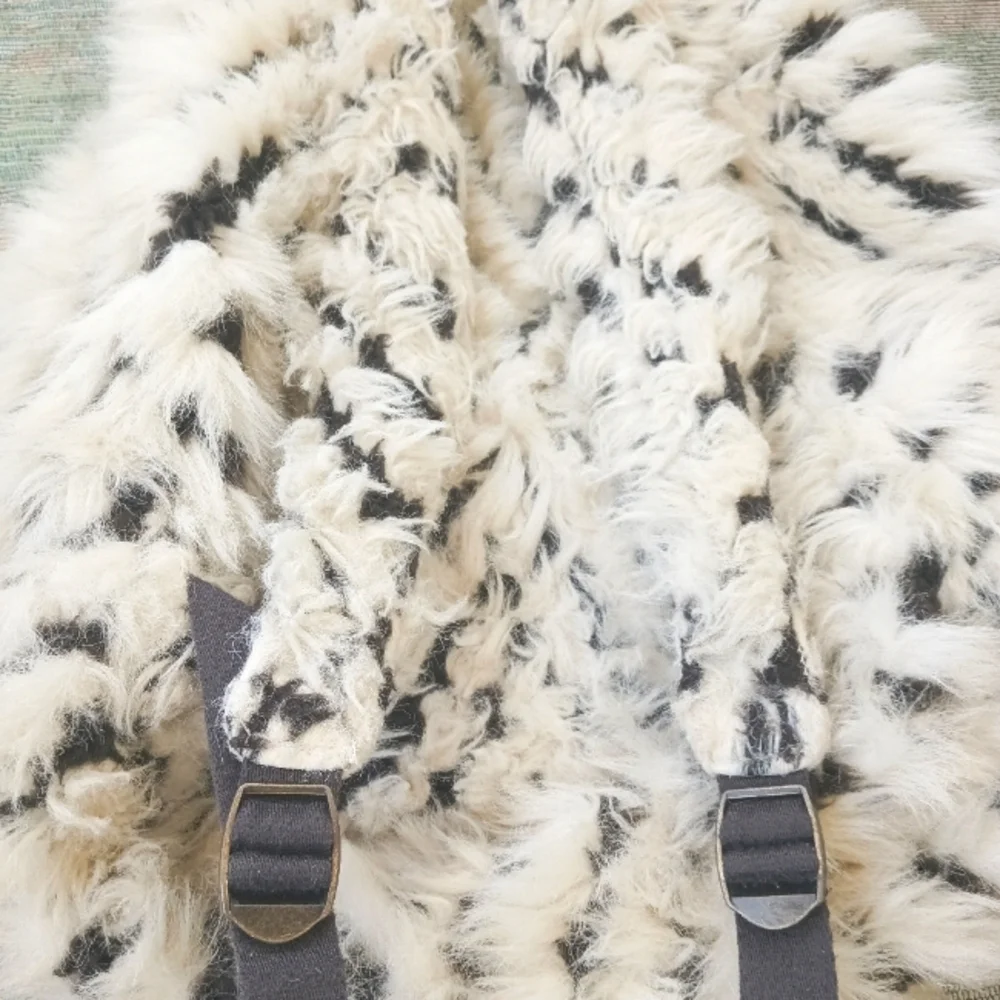 Pottery Barn Teen Faux Snow Leopard Fur Bookbag Back To School Bold Edgy Fun